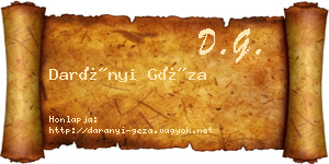Darányi Géza névjegykártya
