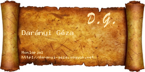 Darányi Géza névjegykártya