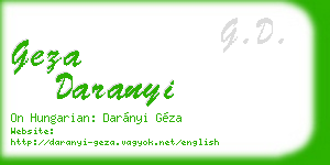 geza daranyi business card