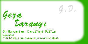 geza daranyi business card